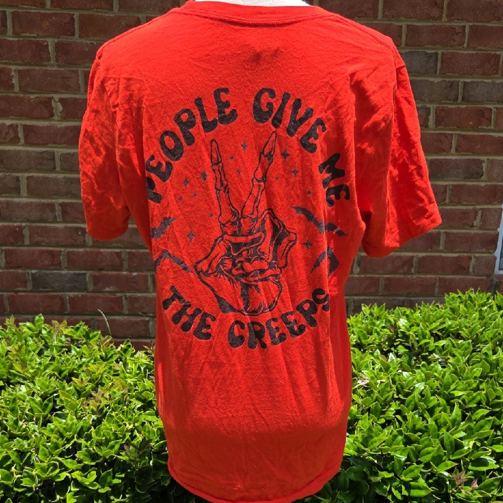 Bella Canvas Red People Give Me The Creeps Tee Size M